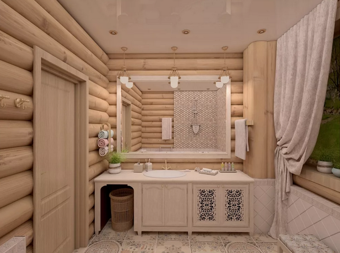 как обустроить ванну в деревянном доме